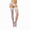 Dream Girl Garters & Thigh Highs Dreamgirl Lingerie White Laced Stay Up Sheer Thigh High 0005
