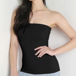 PJS & Lounge Nikibiki Basic Colors Ruched Strapless Tube Top 5114S