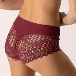Empreinte Empriente Cassiopee Garnet Red Lace Bikini Panty 05151