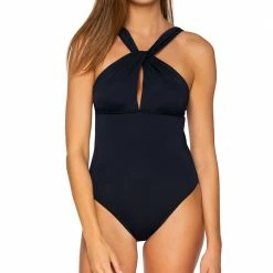 Sunsets Swimwear Grace Black High Neck One Piece Suit 119