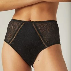 Simone Perele Comete Black Lace Retro Brief Panty 12S770