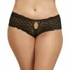 Dream Girl Dreamgirl Lingerie Heart Black Plus Size Cutout Lace Panty 1442X