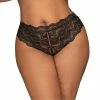 Dream Girl Dreamgirl Lingerie Lace Black Crotchless Plus Size Panty 1468X Panties