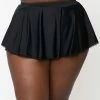 Unique Vintage Swimwear Plus Size Solid Black Pin-Up Coronado Swim Skirt 165990-CZ160-PL