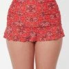 Unique Vintage Swimwear Alice Red Bandana Print Skirt Bikini Bottom 166893-CZ105