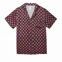 Playful Promises Wolf & Whistle Heart Print Satin Pajama Set WWL908 Petite