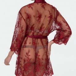 Rya Sleepwear Darling Sangria Lace Robe Cover Up 197