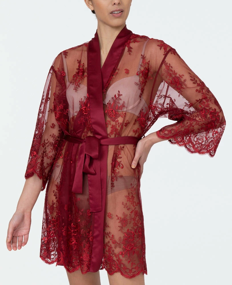 Rya Sleepwear Darling Sangria Lace Robe Cover Up 197 3 Rya Sleepwear Darling Sangria Lace Robe Cover Up 197