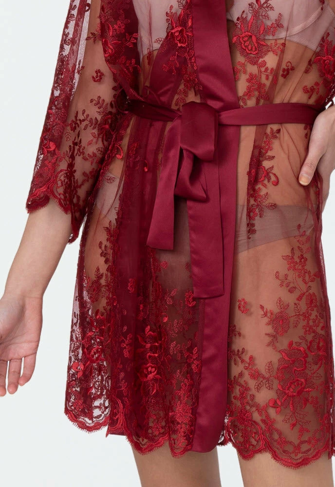 Rya Sleepwear Darling Sangria Lace Robe Cover Up 197 5 Rya Sleepwear Darling Sangria Lace Robe Cover Up 197