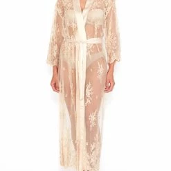 Lingerie Rya Sleepwear Darling Champagne Lace Robe 220