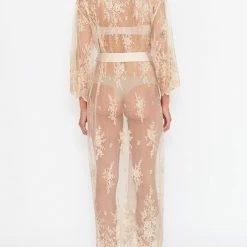 Lingerie Rya Sleepwear Darling Champagne Lace Robe 220