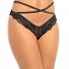 Oh La La Cheri Lingerie Lea Black Cage Open Back Panty 24-10755 Panties