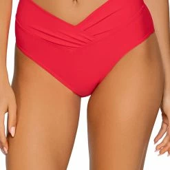 Sunsets Swimwear Summer Lovin Geranium V Front Bikini Bottom 31B