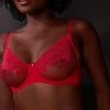 Bras Le Mystere Lace Allure Demi Bright Pink Lace Bra 8246