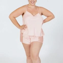 Petite Rya Sleepwear Darling Petal Pink Cami And Tap Short Set 379