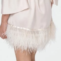 Rya Sleepwear Swan Champagne Ostrich Feathered Robe 394