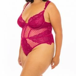 Oh La La Cheri Lingerie Harper Cherry Plus Size Teddy 51-11624X