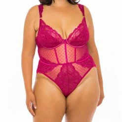 Oh La La Cheri Lingerie Harper Cherry Plus Size Teddy 51-11624X
