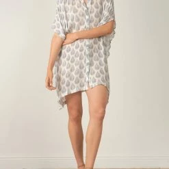 Elan Swimwear Off White Oversized Tunic Cover Up NOP10592