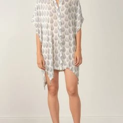 Elan Swimwear Off White Oversized Tunic Cover Up NOP10592