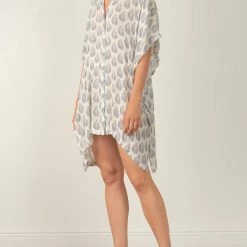 Elan Swimwear Off White Oversized Tunic Cover Up NOP10592
