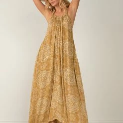 Elan Swimwear Samos Gold Circle Maxi Dress Cover Up RGP5455