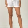 Elan Swimwear White Smocked High Waist Shorts RG3114