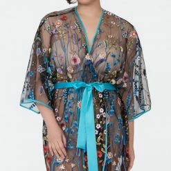Rya Sleepwear Oasis Multi Color Sheer Embroidered Robe Cover Up 540 Lingerie 20 Rya Sleepwear Oasis Multi Color Sheer Embroidered Robe Cover Up 540 Lingerie