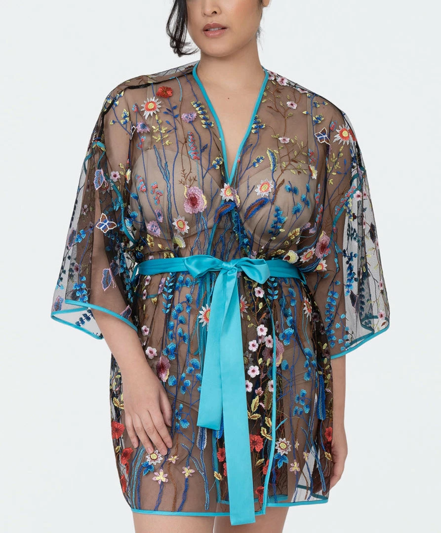 Rya Sleepwear Oasis Multi Color Sheer Embroidered Robe Cover Up 540 Lingerie 11 Rya Sleepwear Oasis Multi Color Sheer Embroidered Robe Cover Up 540 Lingerie
