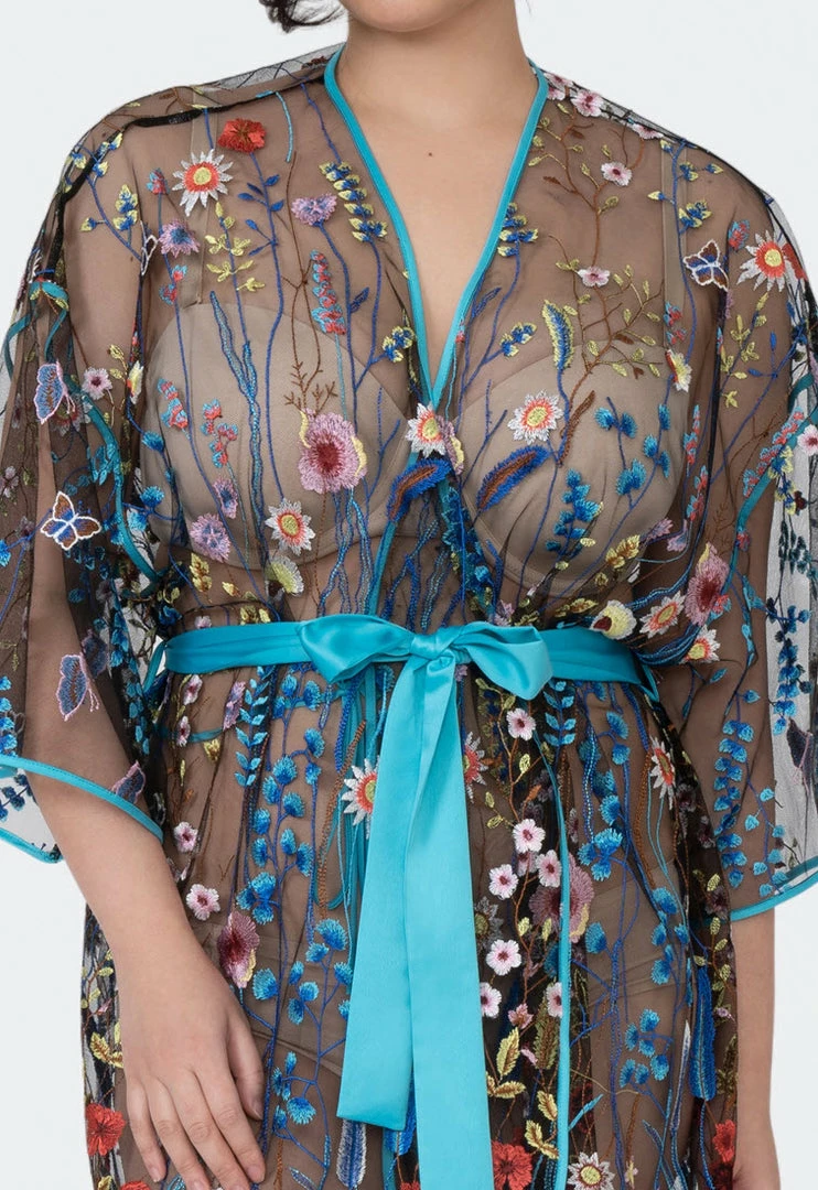 Rya Sleepwear Oasis Multi Color Sheer Embroidered Robe Cover Up 540 Lingerie 12 Rya Sleepwear Oasis Multi Color Sheer Embroidered Robe Cover Up 540 Lingerie