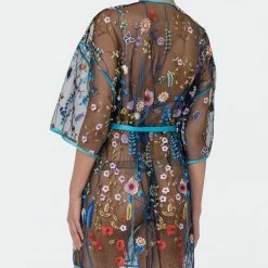 Rya Sleepwear Oasis Multi Color Sheer Embroidered Robe Cover Up 540 Lingerie 18 Rya Sleepwear Oasis Multi Color Sheer Embroidered Robe Cover Up 540 Lingerie