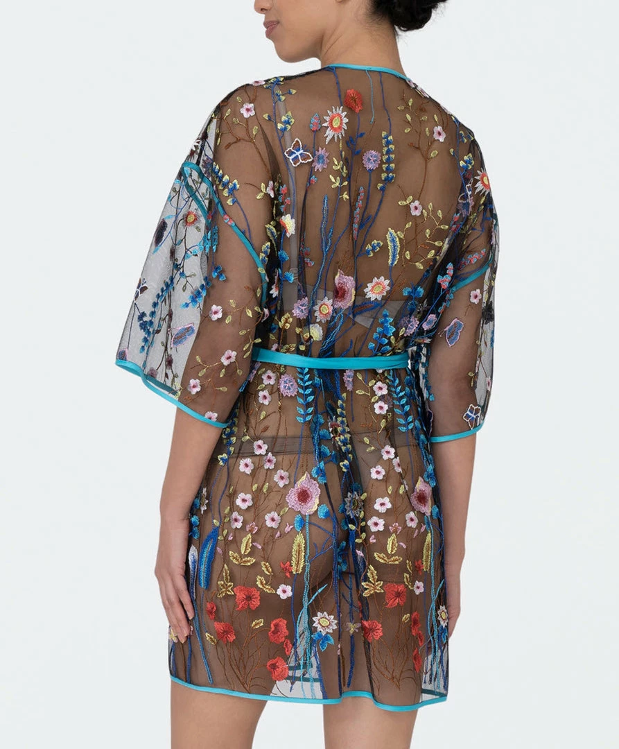 Rya Sleepwear Oasis Multi Color Sheer Embroidered Robe Cover Up 540 Lingerie 9 Rya Sleepwear Oasis Multi Color Sheer Embroidered Robe Cover Up 540 Lingerie