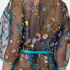 Rya Sleepwear Oasis Multi Color Sheer Embroidered Robe Cover Up 540 Lingerie 19 Rya Sleepwear Oasis Multi Color Sheer Embroidered Robe Cover Up 540 Lingerie