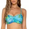 Sunsets Swimwear Iconic Twist Bandeau Wild Palms Bikini Top 55