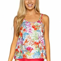 Sunsets Escape Swimwear Sadie Tropical Breeze Soft Cup Tankini Top 584T