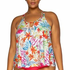 Sunsets Escape Swimwear Sadie Tropical Breeze Soft Cup Tankini Top 584T