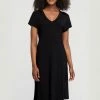 Fleur't Black Midi Lounge Dress 636 PJS & Lounge