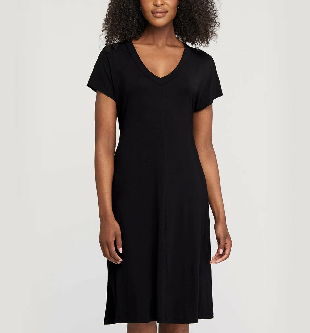 Fleur't Black Midi Lounge Dress 636 PJS & Lounge 3 Fleur't Black Midi Lounge Dress 636 PJS & Lounge