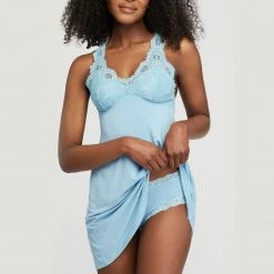 Fleur't Belle Époque Skylight Lace T-Back Night Gown And High Waist Boyshort Set 6402