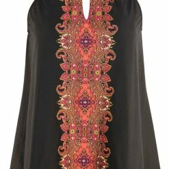 Miraclesuit Swimwear Kashmir Peephole Black Tankini Top 6537760 Tankini Tops