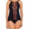 Miraclesuit Swimwear Kashmir Peephole Black Tankini Top 6537760 Tankini Tops