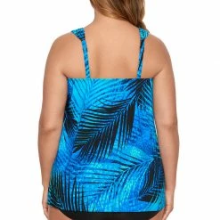 Miraclesuit Swimwear Shadowcat Dazzle Slate Plus Size Tankini Top 6539626W