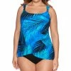 Miraclesuit Swimwear Shadowcat Dazzle Slate Plus Size Tankini Top 6539626W 2 Miraclesuit Swimwear Shadowcat Dazzle Slate Plus Size Tankini Top 6539626W
