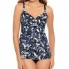 Miraclesuit Swimwear Shimmer Shadows Surplice Silver Grey Tankini Top 6540106