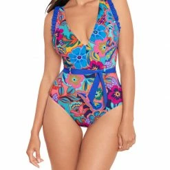 Skinny Dippers Swimwear Tapestry Cinch Multi One Piece 6540338