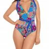 Skinny Dippers Swimwear Tapestry Cinch Multi One Piece 6540338