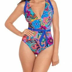 Skinny Dippers Swimwear Tapestry Cinch Multi One Piece 6540338