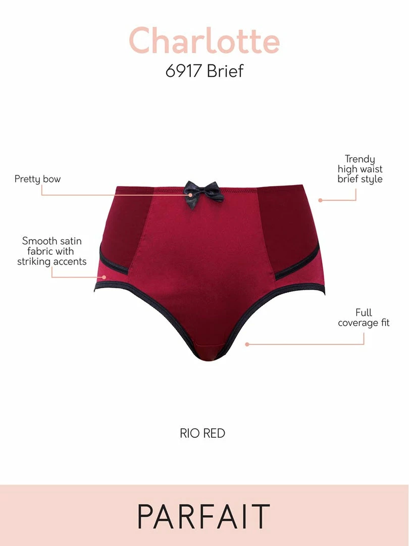 Parfait Charlotte Rio Red High Waist Brief Panty 6917 5 Parfait Charlotte Rio Red High Waist Brief Panty 6917