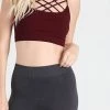 Nikibiki Criss Cross High Neck Burgundy Cropped Cami 7142 Bras