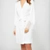 I Collection PJS & Lounge ICollection Lingerie Arlene White Robe 78002
